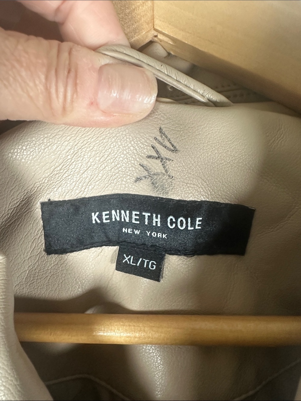 Kenneth Cole Beige Leather Jacket - Picture 2 of 5